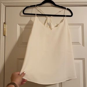 Elegant JCREW Eggshell Scalloped Blouse